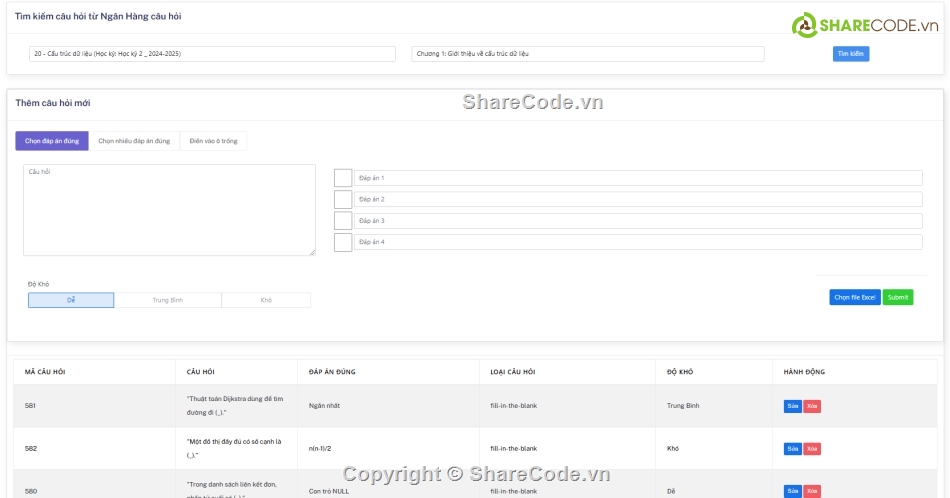 Trắc Nghiệm Online ASP.NET MVC,.NET,SQL Server,NET,SQL,Web Thi Trắc Nghiệm Online